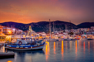 Wall Mural - Picturesque Pythagorio town on Samos island, Greece. 