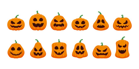 various spooky halloween pumpkin collection