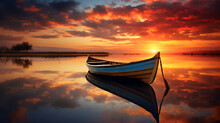 Sunrise Boat Rowing Boat Image