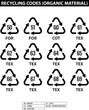 set of organic material recycling codes on white background