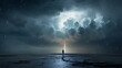 monsoon inverted in to space, photograph, cinematic lighting, lightning in the night