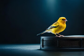 Poster - robin on a wooden background