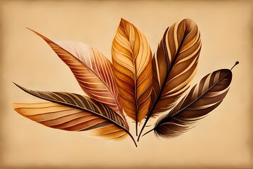 Wall Mural - golden feather isolated on black