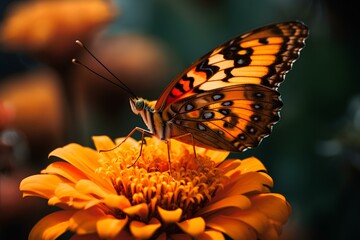 Sticker - monarch butterfly on a flower made by midjourney