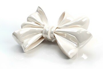 Wall Mural - silver gift bow made by midjourney