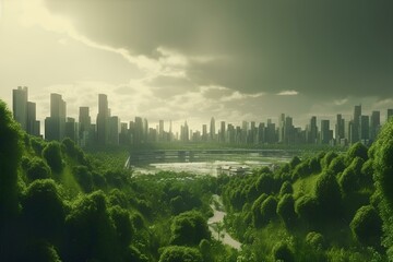 Poster - panorama of the city made by midjourney