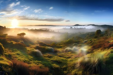 Canvas Print - sunrise in the mountains made by midjourney