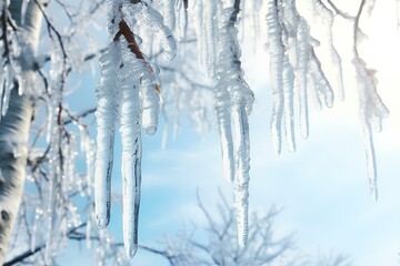 Wall Mural - icicles on a roof made by midjourney