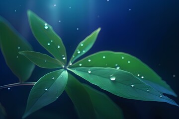 Poster - water drops on leaf made by journey