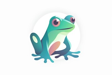 Canvas Print - frog on a white background made by midjourney	