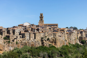 Wall Mural - Pitigliano - the picturesque medieval town founded in Etruscan time on the tuff hill in Tuscany, Italy.