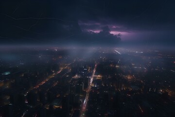 Canvas Print - time lapse of fireworks over city made by midjourney	