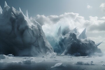 Poster - iceberg in polar regions made by midjourney	