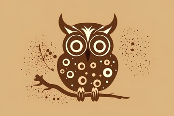 Wall Mural - owl on a branch made by midjourney