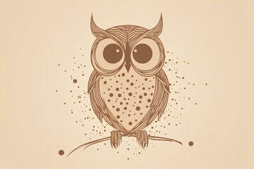 Canvas Print - owl on a branch made by midjourney