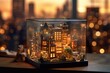 miniature house in a glass box Generative Ai