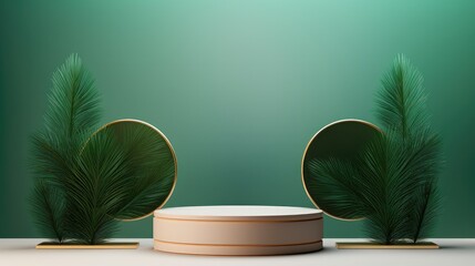 Sticker - Detailed podium mockup of two podiums with pine green