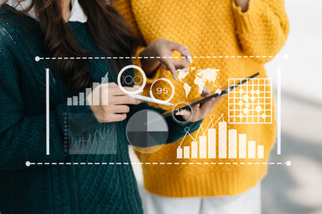 Wall Mural - financial report data of business operations balance sheet and income statement as fintech concept. 