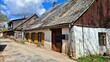 Very old houses are found on the streets of the Latvian city of Kuldiga in May 2023