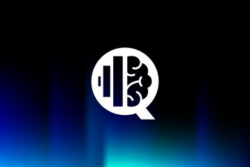 IQ logo icon. Smart, brain, Q logo