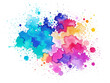© gd-house - Abstract Colorful Isolated Bright drawn watercolor splash and stains