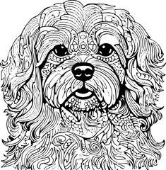 Wall Mural - Coloring Page Dog - Vector Format