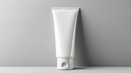 Poster - A white tube template for cosmetic packaging with blank space for text or design . Mockup image