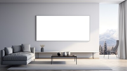 Aufkleber - Having a blank white canvas in a minimalist space prompts deep thought and attention. Mockup image