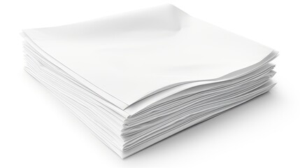 Aufkleber - White paper sheets folded and isolated on white. Mockup image