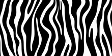 Seamless Vertical Zebra Skin Or Tiger Stripe Pattern.Tileable Black And White Safari Wildlife Animal Print Background Texture. Monochrome Warbled Abstract Wavy Wonky Glitch Lines Fur Coat,Generative A