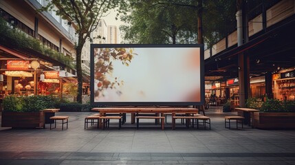 LED screen installation with clipping path empty space for text insertion and advertisement in a mall. Mockup image