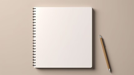 Aufkleber - Beige background with blank paper pen and mockup space Minimal business template