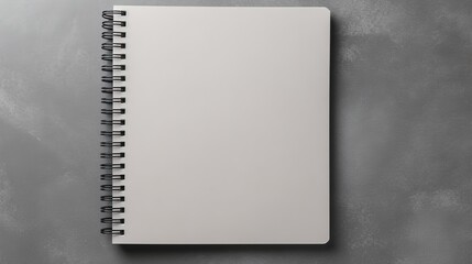 Aufkleber - Gray table with mockup of school notebook spiral notepad Empty space