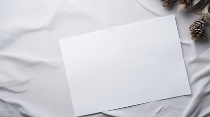 Aufkleber - Minimal brand template with blank cards on grey table Flatlay top view. Mockup image
