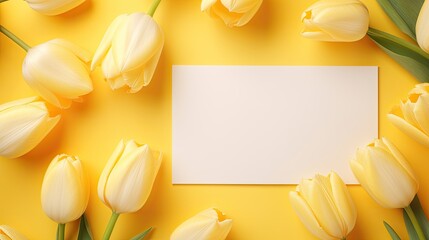 Poster - Template for aesthetic floral branding cards with flower background and copy space. Mockup image