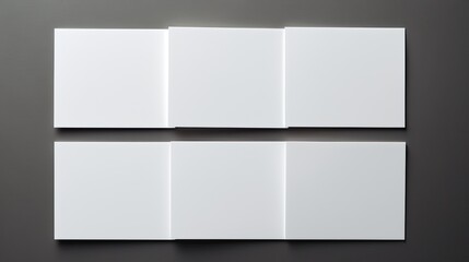 Leinwandbilder - Mockup for graphic designers showcasing branding identity on white business cards against a gray paper backdrop