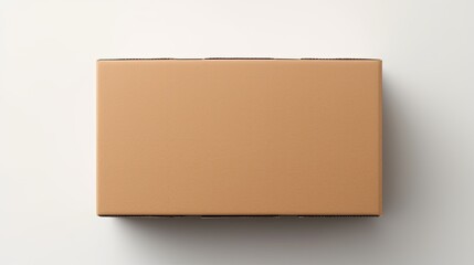 Poster - Empty hands holding a cardboard box on a bright backdrop. Mockup image