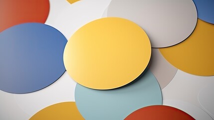 Sticker - Realistic round stickers with blank space for creative design on a wrinkled surface. Mockup image