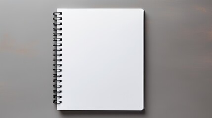 Aufkleber - Gray table with mockup of school notebook spiral notepad Empty space
