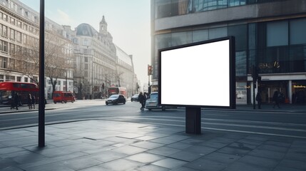 Poster - High quality image on billboard in London street. Mockup image