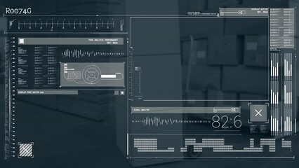 Poster - animation of interface with data processing against warehouse