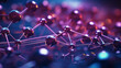 © Avalga - a chemical structure and, in the style of light navy and purple, futuristic chromatic waves and scientific diagrams