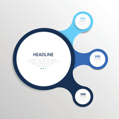 Wall Mural - 3 steps elements bubble chart, scheme, diagram. infographic template.