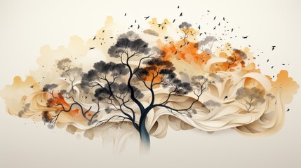 Canvas Print - Abstract composition tree