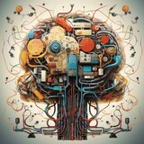 Fototapeta Nowy Jork -  A ilustration of a brain smart thinking. Generative AI.