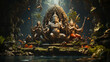 composition with hindu gods, India, Asia, Generative AI.