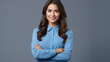 © Vahid - Energetic youthful female entrepreneur displaying a lovely grin, isolated, copy-space