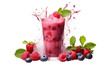 Fresh Berries Smoothie Isolated on Transparent Background. AI