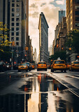 Fototapeta  - Street in new york city view beautiful