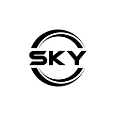 SKY letter logo design with white background in illustrator, vector logo modern alphabet font overlap style. calligraphy designs for logo, Poster, Invitation, etc.